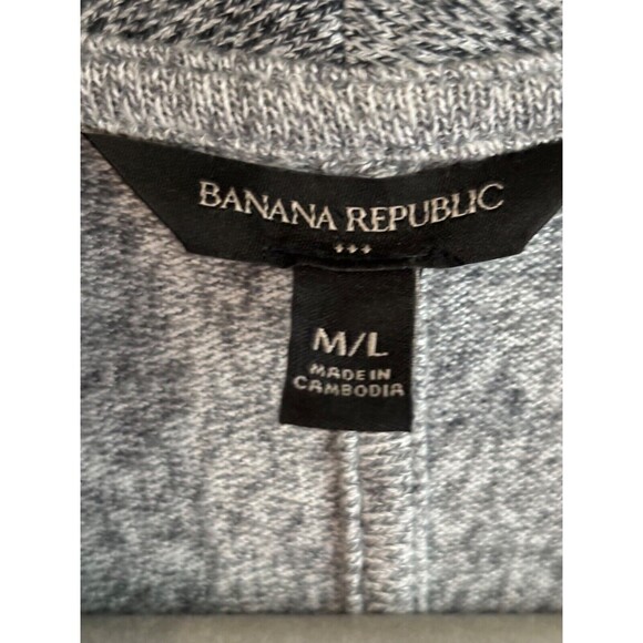 Banana Republic Sweater Womens M/L Gray Knit Cardigan Shawl Collar Minimalist - Picture 2 of 6